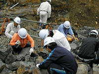 発掘作業を体験してもらいます