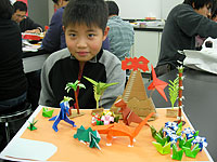 できたよ！おりがみの恐竜ジオラマ！