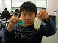 アンモナイトと三葉虫の消しゴムできたよ！