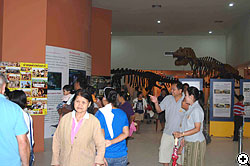 見学の様子（奥がシリントーン博物館の展示）