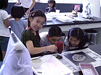 木の化石からプレパラートを作ります。