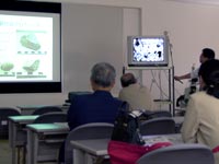 薄片にした石の成分を拡大する