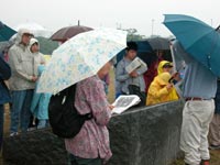 木曽川河岸にある化石林公園での説明