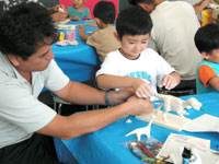 親子でちからをあわせてがんばって