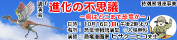 博物館講演会「進化の不思議―鳥はどこまで恐竜か―」