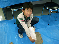 石膏で作った「足型」です