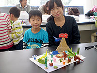 できたよ！恐竜折り紙のジオラマ