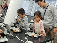 岩石を薄くスライスしたものを観察します。