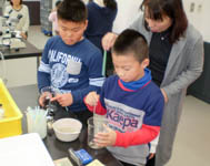 用意されたサンプルから少しだけ採取します。