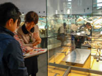 展示室にも行って骨格を観察しました。