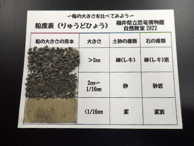 博物館自然教室「砂や泥って何が違う？～粒度表を作って調べてみよう～」のイメージ
