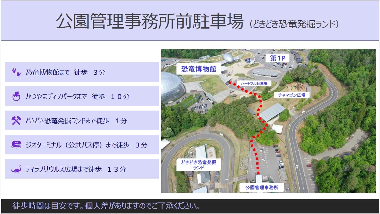 公園管理事務所前駐車場位置図