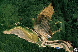 恐竜化石発掘現場全景