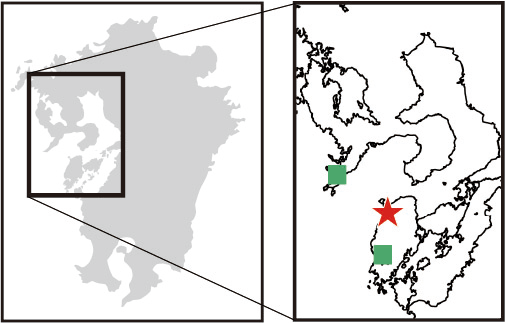 図６ 日本のティラノサウルス科の化石産出地