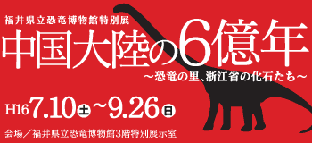 中国大陸の6億年 ―恐竜の里、浙江省の化石たち―